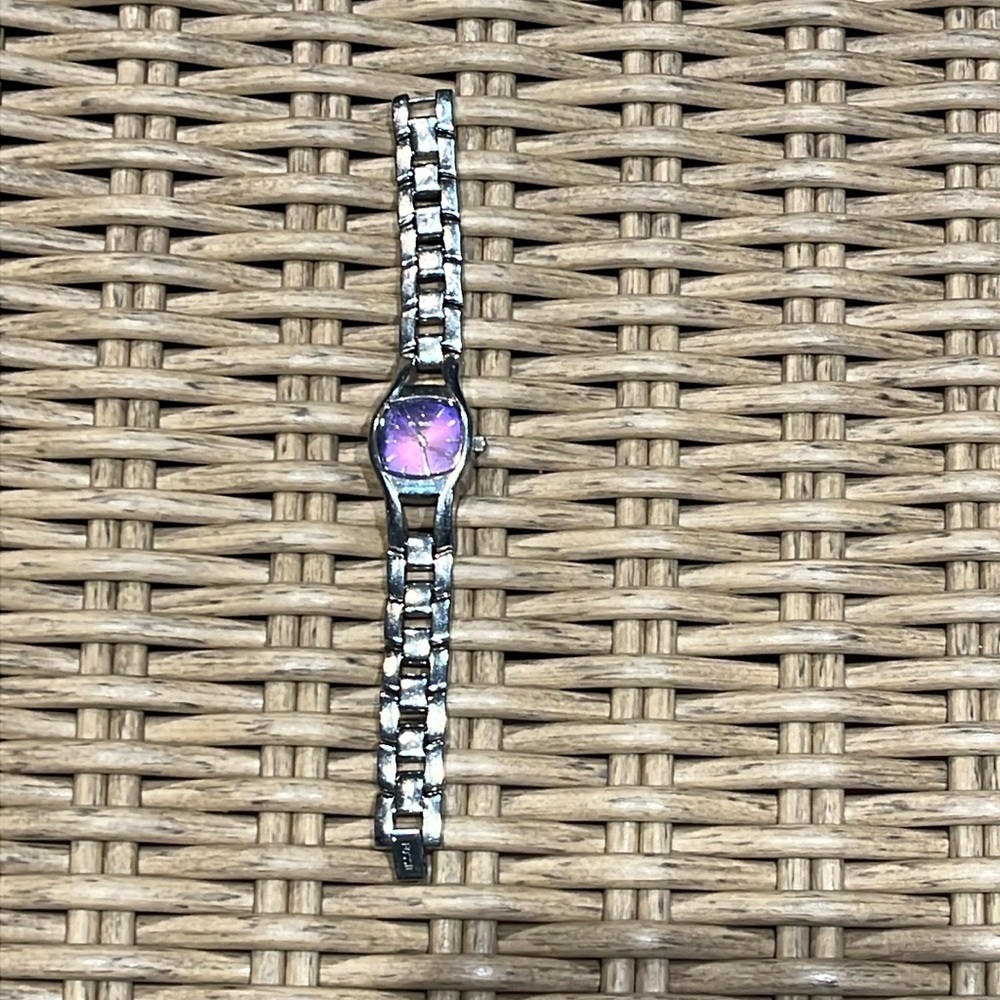 Fossil Watch with Purple Face